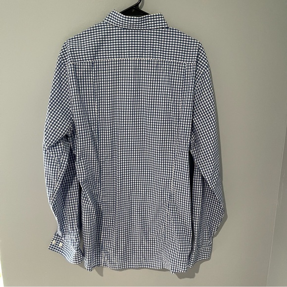 H&M | Mens Size Large Slim Fit Button Down Long sleeve Shirt | Blue & White - Picture 11 of 12